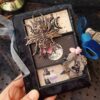 Dark Witch magic junk journal handmade blank Halloween grimoire journal for sale