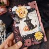Gothic Witch cat junk journal handmade blank Black Happy haunting Halloween magic grimoire journal