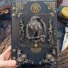 Large Wicca book of shadow Practical magic spell book Witchcraft raven grimoire 8x6 in 600 aged pages