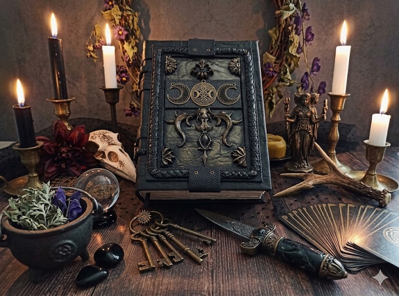 600 pages Moon spell book blank Witchcraft wicca grimoire 8×6 in Practical magic book of shadow