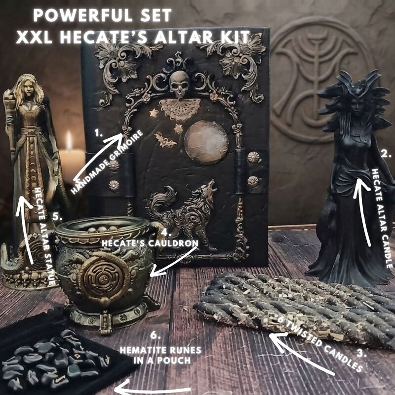 Hematite runes Altar Set Baby Witch book of shadow Practical magic Witchcraft pagan
